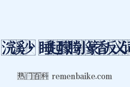 浣溪沙·睡起朦腾小篆香反义词是什么意思的图片